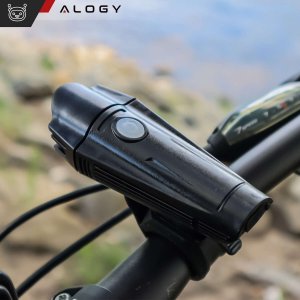 Alogy Lampka rowerowa 2w1 przód + tył wodoodporna IPX4 LED przednia tylna USB światło oświetlenie rowerowe zestaw lampek Alogy 16