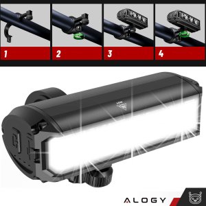 Alogy Lampka rowerowa przednia halogen LED światło oświetlenie roweru na przód rower kierownicę Mocna 900lm Alogy 610 czarna 11