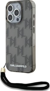 Karl Lagerfeld Karl Lagerfeld KLHCP15LHKDPNSK iPhone 15 Pro 6.1" czarny/black hardcase IML Mono KL Pattern & Cord 1