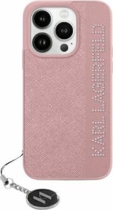 Karl Lagerfeld Karl Lagerfeld KLHCP15LPSAKDGCP iPhone 15 Pro 6.1" różowy/pink hardcase Saffiano Rhinestones & Charm 1