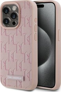 Karl Lagerfeld Karl Lagerfeld KLHMP15LPKHPORPP iPhone 15 Pro 6.1" hardcase różowy/pink Leather Monogram Metal Logo 1