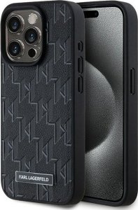 Karl Lagerfeld Karl Lagerfeld KLHMP15XPKHPORPK iPhone 15 Pro Max 6.7" hardcase czarny/black Leather Monogram Metal Logo 1