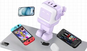Ładowarka Ugreen Ładowarka sieciowa UGREEN Nexode Robot GaN 2xUSB-A, USB-C 65W fioletowa 3