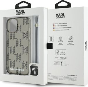 Karl Lagerfeld Etui Karl Lagerfeld KLHCP15SHKDPNSK Apple iPhone 15 / 14 / 13 hardcase IML Mono KL Pattern & Cord czarny/black 7