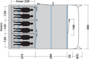Namiot turystyczny Outwell Namiot 6-osobowy Outwell Moonhill 6 Air - blue Uniwersalny 4