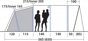 Namiot turystyczny Outwell Namiot 6-osobowy Outwell Moonhill 6 Air - blue Uniwersalny 8