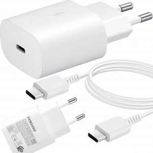 Ładowarka Samsung Oryginalna Ładowarka sieciowa USB-C Samsung 25W + Kabel Type C 180cm Premium Super Fast Charge Zestaw Biała 14