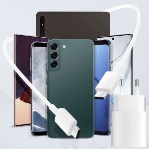 Ładowarka Samsung Oryginalna Ładowarka sieciowa USB-C Samsung 25W + Kabel Type C 180cm Premium Super Fast Charge Zestaw Biała 4