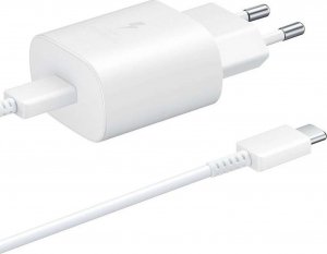 Ładowarka Samsung Oryginalna Ładowarka sieciowa USB-C Samsung 25W + Kabel Type C 180cm Premium Super Fast Charge Zestaw Biała 6