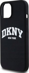DKNY DKNY Liquid Silicone White Printed Logo MagSafe - Etui iPhone 12 / iPhone 12 Pro (czarny) 1