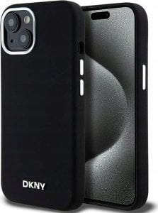 DKNY DKNY Liquid Silicone Small Metal Logo MagSafe - Etui iPhone 15 Plus / 14 Plus (czarny) 1