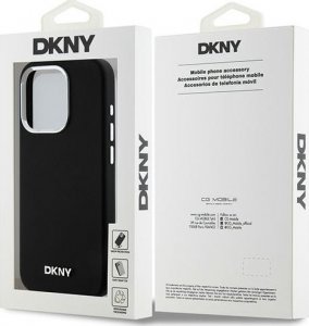 DKNY DKNY Liquid Silicone Small Metal Logo MagSafe - Etui iPhone 14 Pro (czarny) 8
