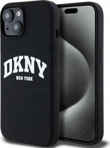 DKNY DKNY Liquid Silicone White Printed Logo MagSafe - Etui iPhone 15 Plus / 14 Plus (czarny) 1