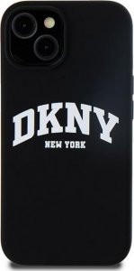 DKNY DKNY Liquid Silicone White Printed Logo MagSafe - Etui iPhone 15 Plus / 14 Plus (czarny) 3