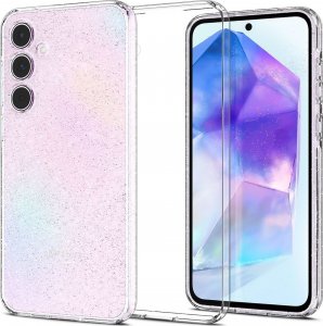 Spigen Etui do Samsung Galaxy A55 5G Spigen Liquid Crystal Glitter Case obudowa plecki Brokat przezroczyste + Szkło 1