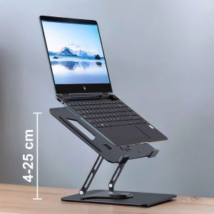 Alogy Podstawka stojak stolik pod laptopa 17.3" regulowana 360 chłodząca składany Aluminium 25x21.7cm Alogy Grafitowy 13