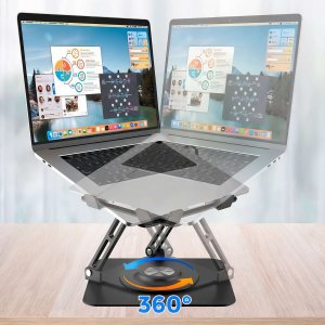 Alogy Podstawka stojak stolik pod laptopa 17.3" regulowana 360 chłodząca składany Aluminium 25x21.7cm Alogy Grafitowy 14