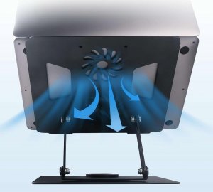 Alogy Podstawka stojak stolik pod laptopa 17.3" regulowana 360 chłodząca składany Aluminium 25x21.7cm Alogy Grafitowy 15