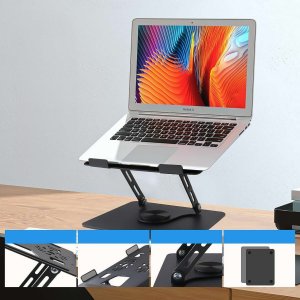 Alogy Podstawka stojak stolik pod laptopa 17.3" regulowana 360 chłodząca składany Aluminium 25x21.7cm Alogy Grafitowy 16