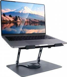 Alogy Podstawka stojak stolik pod laptopa 17.3" regulowana 360 chłodząca składany Aluminium 25x21.7cm Alogy Grafitowy 17