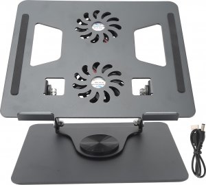 Alogy Podstawka stojak stolik pod laptopa 17.3" regulowana 360 chłodząca składany Aluminium 25x21.7cm Alogy Grafitowy 2