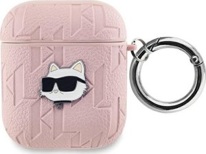 Karl Lagerfeld Karl Lagerfeld KLA2PGCHPP AirPods 1/2 cover różowy/pink Monogram Choupette Head 1