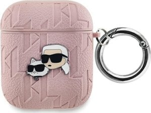 Karl Lagerfeld Karl Lagerfeld KLA2PGKCPP AirPods 1/2 cover różowy/pink Monogram Karl & Choupette Head 1