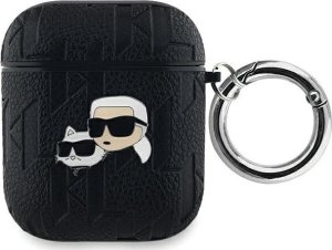 Karl Lagerfeld Karl Lagerfeld KLA2PGKCPK AirPods 1/2 cover czarny/black Monogram Karl & Choupette Head 1