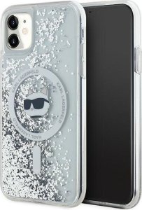 Karl Lagerfeld Karl Lagerfeld KLHMN61LGCHSGH iPhone 11 / Xr 6.1" hardcase transparent Liquid Glitter Choupette Head Magsafe 1