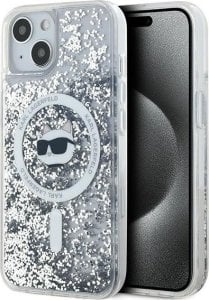 Karl Lagerfeld Karl Lagerfeld KLHMP13MLGCHSGH iPhone 13 6.1" hardcase transparent Liquid Glitter Choupette Head Magsafe 1