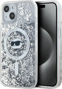 Karl Lagerfeld Karl Lagerfeld KLHMP14SLGCHSGH iPhone 14 / 15 / 13 6.1" hardcase transparent Liquid Glitter Choupette Head Magsafe 1