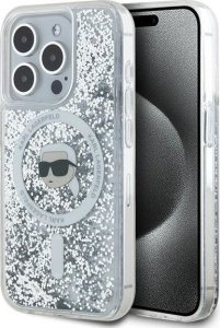 Karl Lagerfeld Karl Lagerfeld KLHMP15LLGKISGH iPhone 15 Pro 6.1" hardcase transparent Liquid Glitter Karl Head Magsafe 1