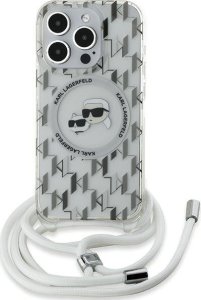 Karl Lagerfeld Karl Lagerfeld KLHMP15LHCKCKLCT iPhone 15 Pro 6.1" transparent hardcase IML Crossbody Monogram Karl & Choupette Head MagSafe 1