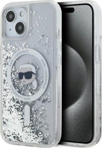 Karl Lagerfeld Karl Lagerfeld KLHMP15SLGKISGH iPhone 15 / 14 / 13 6.1" hardcase transparent Liquid Glitter Karl Head Magsafe 1