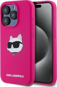 Karl Lagerfeld Karl Lagerfeld KLHMP15LSCHPPLF iPhone 15 Pro 6.1" różowy/fuschia hardcase Silicone Choupette Head MagSafe 1