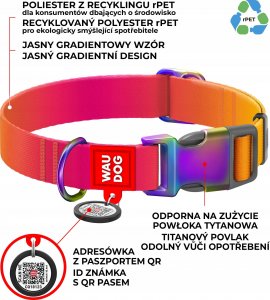 Collar WAU DOG OBROŻA GRADIENT S 1,5/25-35cm NYLON POMARAŃCZOWY 3