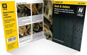 Vallejo : 73.193 - Pigment Set -Soot & Ashes (4x35 ml) 4