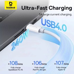 Kabel USB Baseus USB-C - USB-C 1 m Biały (1024213) 13