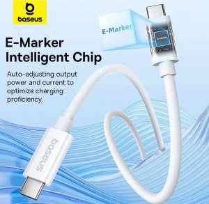 Kabel USB Baseus USB-C - USB-C 1 m Biały (1024213) 15