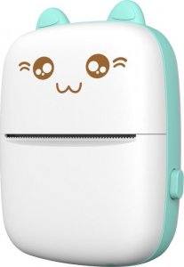 Drukarka etykiet Hurtel Mini Kot drukarka termiczna do etykiet ściąg z telefonu Bluetooth Fun Print niebieska Mini Kot drukarka termiczna do etykiet ściąg z telefonu Bluetooth Fun Print niebieska 3