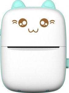 Drukarka etykiet Hurtel Mini Kot drukarka termiczna do etykiet ściąg z telefonu Bluetooth Fun Print niebieska Mini Kot drukarka termiczna do etykiet ściąg z telefonu Bluetooth Fun Print niebieska 4