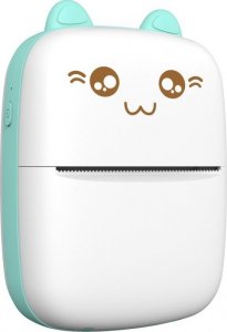 Drukarka etykiet Hurtel Mini Kot drukarka termiczna do etykiet ściąg z telefonu Bluetooth Fun Print niebieska Mini Kot drukarka termiczna do etykiet ściąg z telefonu Bluetooth Fun Print niebieska 10