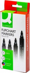 Q-Connect Marker do flipchartów Q-CONNECT, okrągły, 4 szt., mix kolorów 3