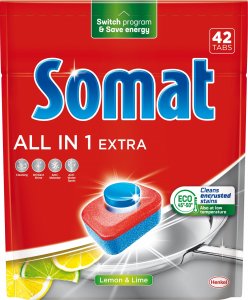 Somat Somat All in 1 Extra Lemon & Lime  Tabletki do zmywarek  42 sztuki 1