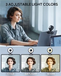 Kamera internetowa Wemiss WEMISS CM-A2 Stream Series with Ring Light Full HD Webcam with 1/3"-CMOS Sensor  black 5