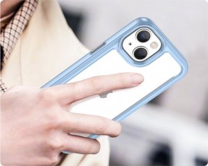 Braders Etui Outer sztywny pokrowiec z żelową ramką do iPhone 14 Plus niebieski 5