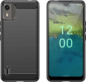 Braders Etui Carbon Case do Nokia C12 / Nokia C12 Pro / Nokia C12 Plus elastyczny czarny 2