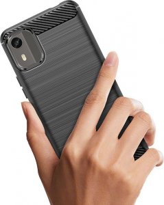 Braders Etui Carbon Case do Nokia C12 / Nokia C12 Pro / Nokia C12 Plus elastyczny czarny 5