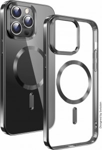 Swissten Clear Jelly Magstick Metallic for iPhone 15 Pro Black 1