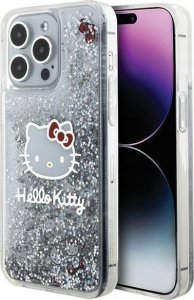 Sourcing Hello Kitty HKHCP15XLIKHET iPhone 15 Pro Max 6.7" silver/silver hardcase Liquid Glitter Charms Kitty Head 1